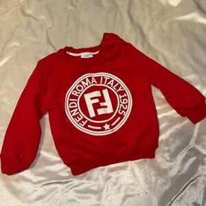 Fendi Kids Red Graphic Sweatshirt